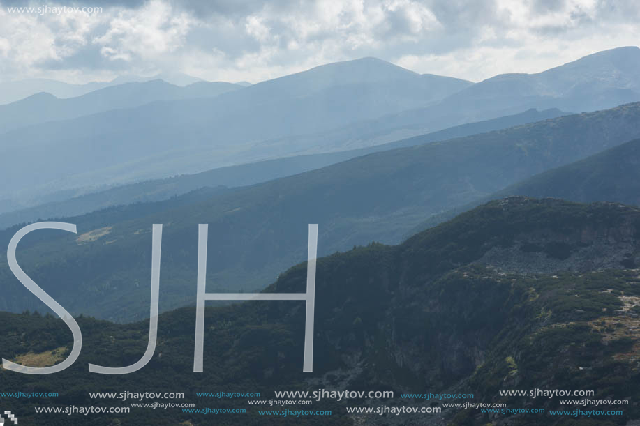 Landscape of Malyovitsa peak, view from The Seven Rila Lakes,Rila Mountan, Bulgaria