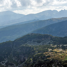 Landscape of Malyovitsa peak, view from The Seven Rila Lakes,Rila Mountan, Bulgaria