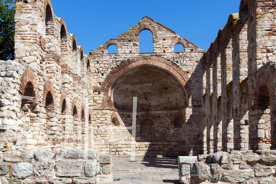 Ruins of Ancient Church of Saint Sophia in the town of Nessebar, Burgas Region, Bulgaria