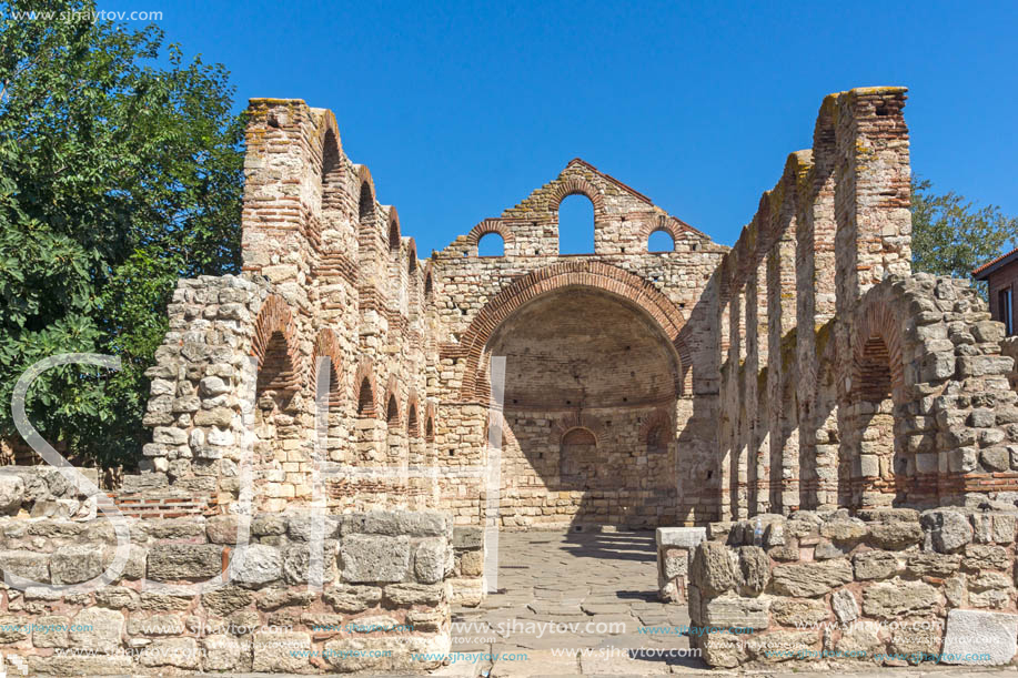 Ruins of Ancient Church of Saint Sophia in the town of Nessebar, Burgas Region, Bulgaria