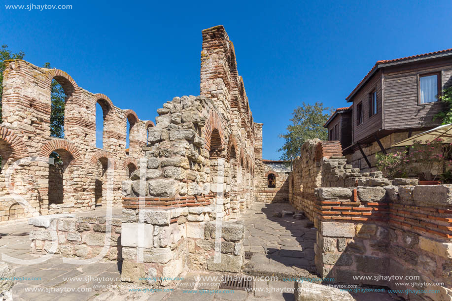 Ruins of Ancient Church of Saint Sophia in the town of Nessebar, Burgas Region, Bulgaria