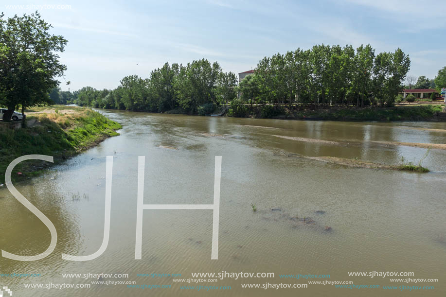 Landscape of Tunca River in city of Edirne,  East Thrace, Turkey