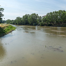 Landscape of Tunca River in city of Edirne,  East Thrace, Turkey