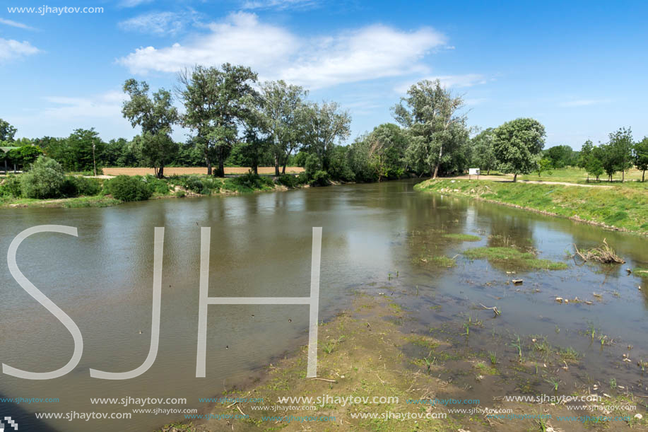 Landscape of Tunca River in city of Edirne,  East Thrace, Turkey