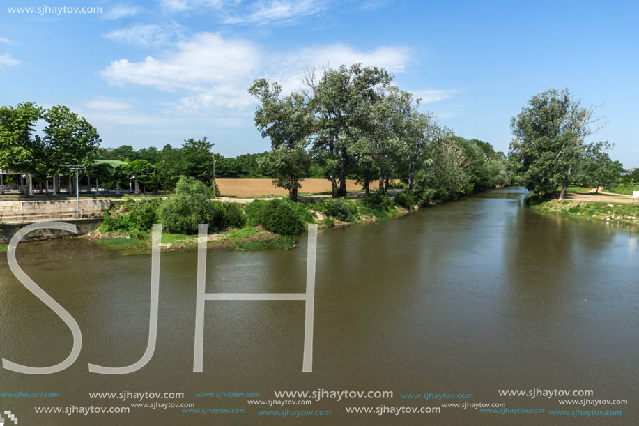 Landscape of Tunca River in city of Edirne,  East Thrace, Turkey