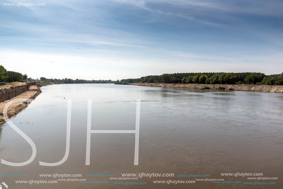 Landscape of Meric (Maritsa) River in city of Edirne,  East Thrace, Turkey