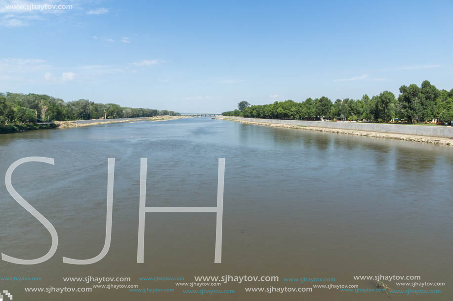 Landscape of Meric (Maritsa) River in city of Edirne,  East Thrace, Turkey