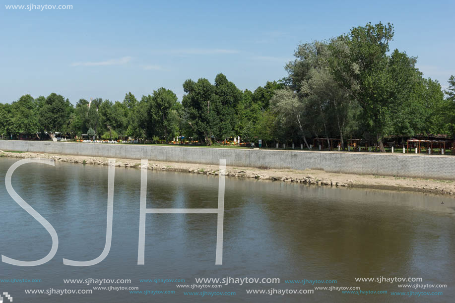 Landscape of Meric (Maritsa) River in city of Edirne,  East Thrace, Turkey