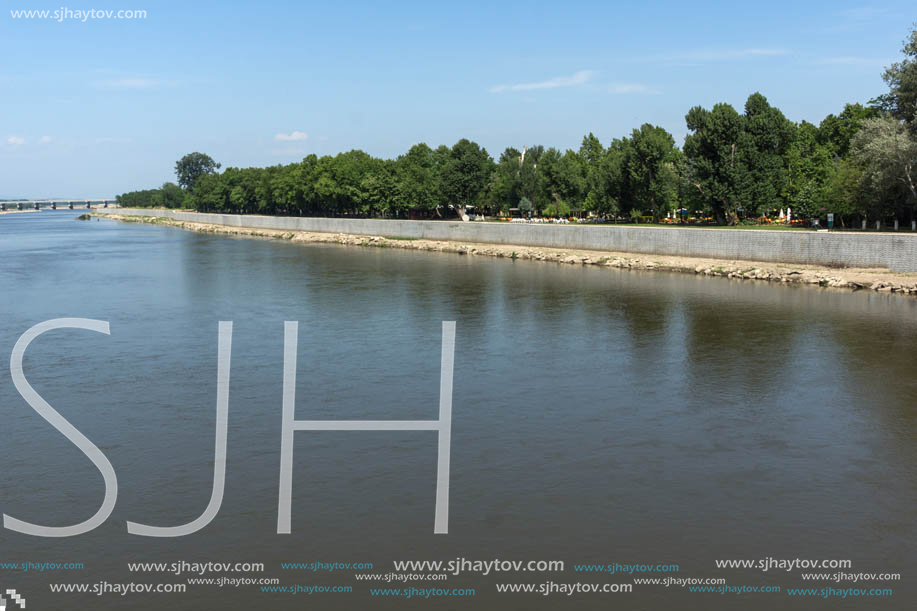 Landscape of Meric (Maritsa) River in city of Edirne,  East Thrace, Turkey