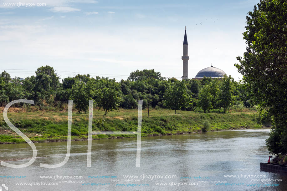 Landscape of Tunca River in city of Edirne,  East Thrace, Turkey