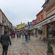 SKOPJE, REPUBLIC OF MACEDONIA - FEBRUARY 24, 2018: Old Bazaar (Old Market) in city of Skopje, Republic of Macedonia