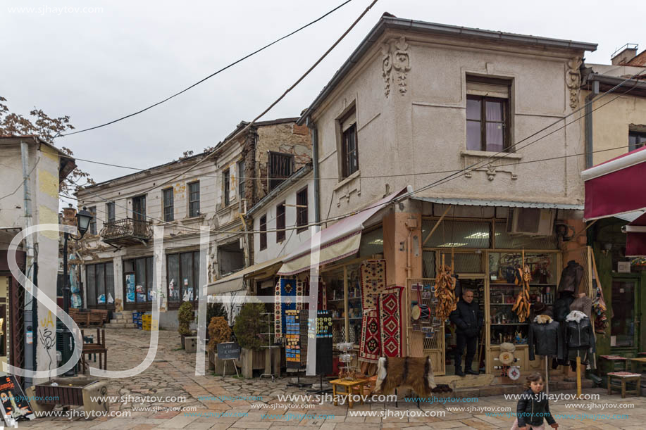 SKOPJE, REPUBLIC OF MACEDONIA - FEBRUARY 24, 2018: Old Bazaar (Old Market) in city of Skopje, Republic of Macedonia