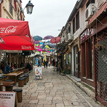 SKOPJE, REPUBLIC OF MACEDONIA - FEBRUARY 24, 2018: Old Bazaar (Old Market) in city of Skopje, Republic of Macedonia