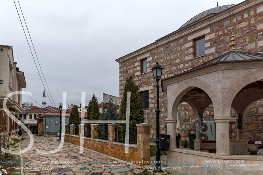 SKOPJE, REPUBLIC OF MACEDONIA - FEBRUARY 24, 2018: Mosque in old town of city of Skopje, Republic of Macedonia