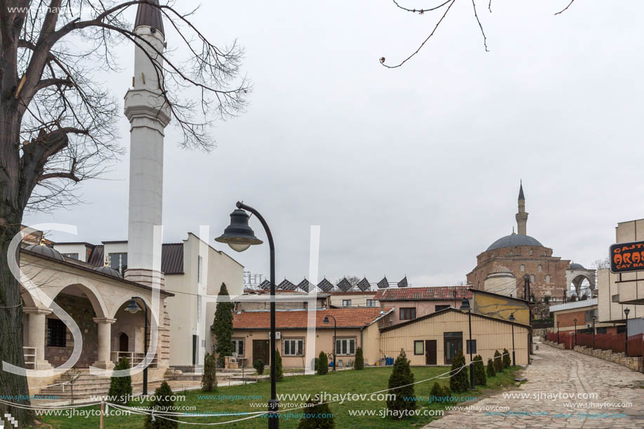 SKOPJE, REPUBLIC OF MACEDONIA - FEBRUARY 24, 2018: Mosque in old town of city of Skopje, Republic of Macedonia