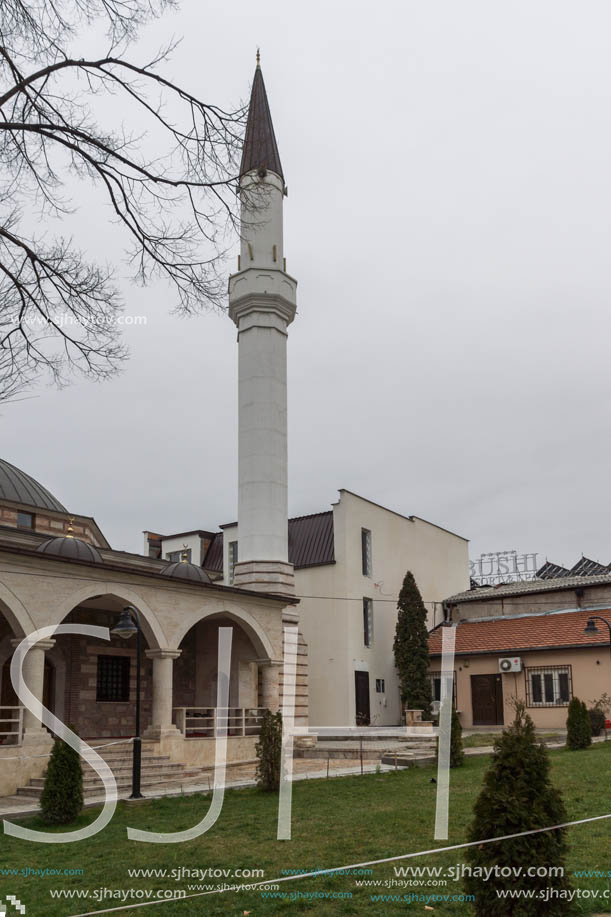 SKOPJE, REPUBLIC OF MACEDONIA - FEBRUARY 24, 2018: Mosque in old town of city of Skopje, Republic of Macedonia