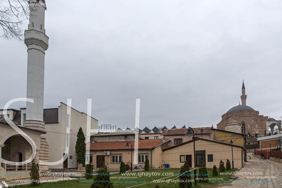 SKOPJE, REPUBLIC OF MACEDONIA - FEBRUARY 24, 2018: Mosque in old town of city of Skopje, Republic of Macedonia