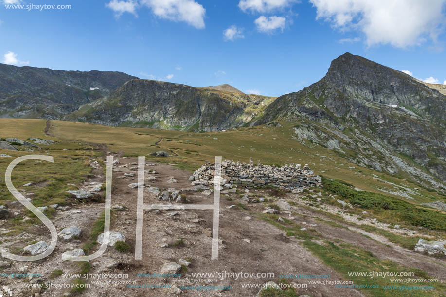 Summer view of Rila Mountan near The Seven Rila Lakes, Bulgaria