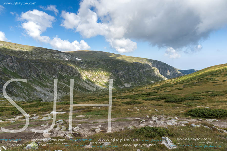 Summer view of Rila Mountan near The Seven Rila Lakes, Bulgaria