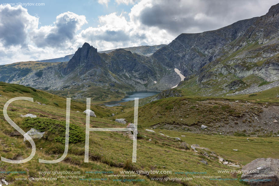 Summer view of The Twin Lake, Rila Mountain, The Seven Rila Lakes, Bulgaria