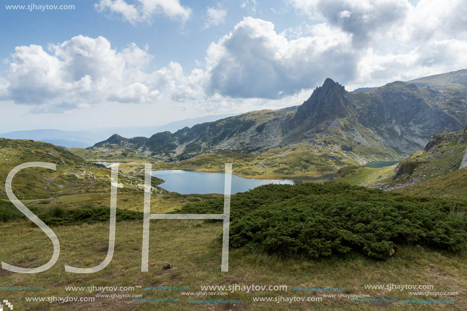 Summer view of The Twin Lake, Rila Mountain, The Seven Rila Lakes, Bulgaria