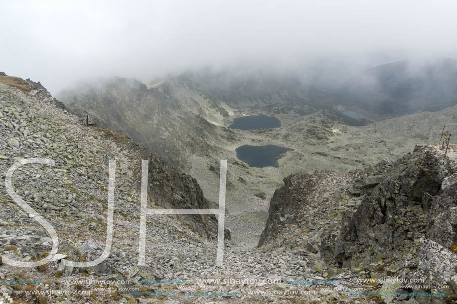 Amazing panoramic view from Musala peak, Rila mountain, Bulgaria