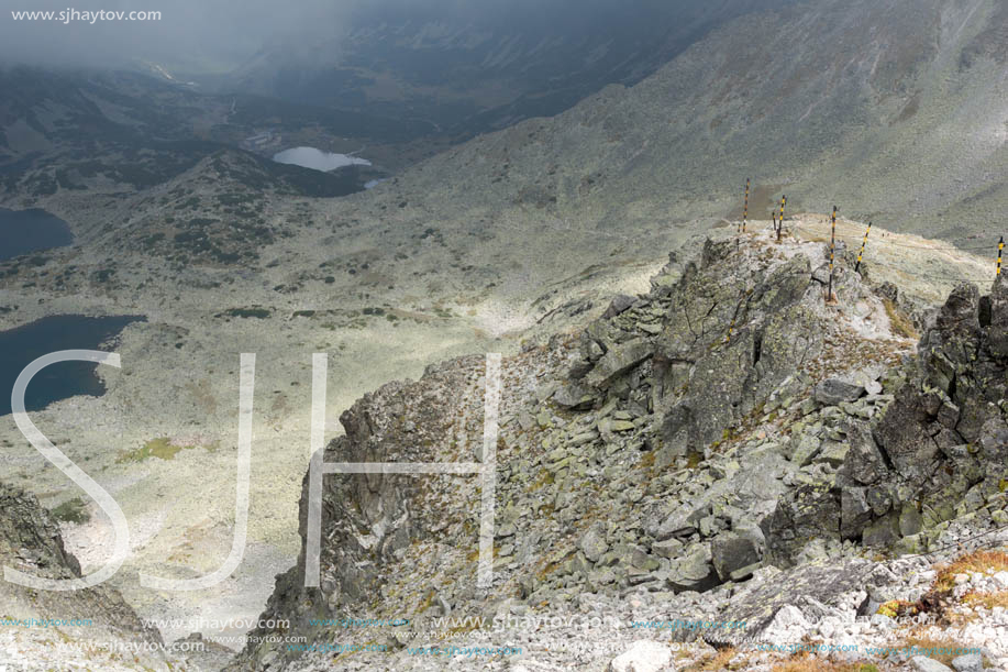 Amazing panoramic view from Musala peak, Rila mountain, Bulgaria