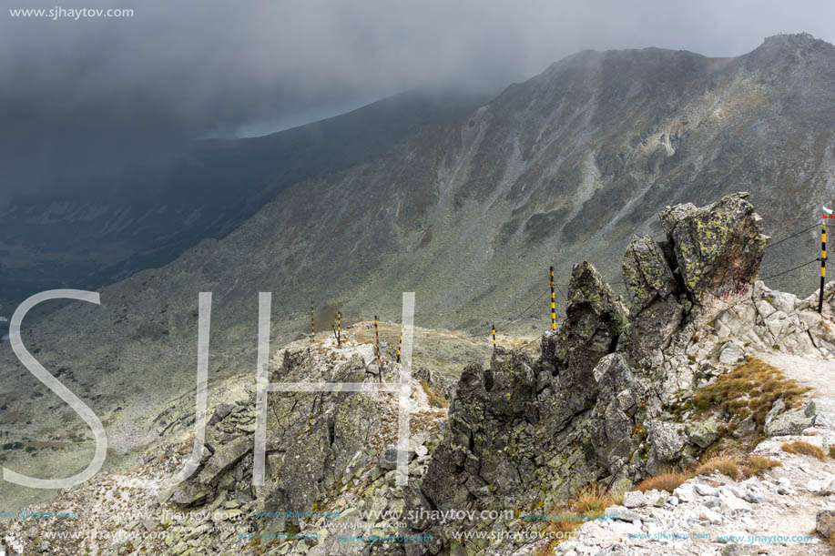 Amazing panoramic view from Musala peak, Rila mountain, Bulgaria