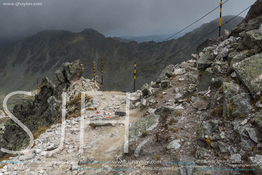 Amazing panoramic view from Musala peak, Rila mountain, Bulgaria