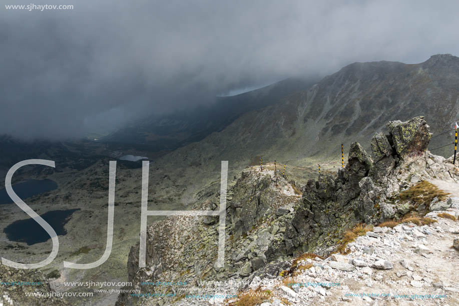 Amazing panoramic view from Musala peak, Rila mountain, Bulgaria