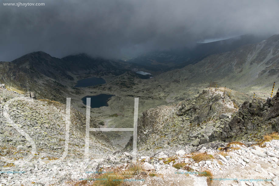 Amazing panoramic view from Musala peak, Rila mountain, Bulgaria