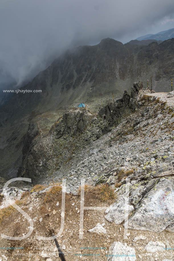 Amazing panoramic view from Musala peak, Rila mountain, Bulgaria