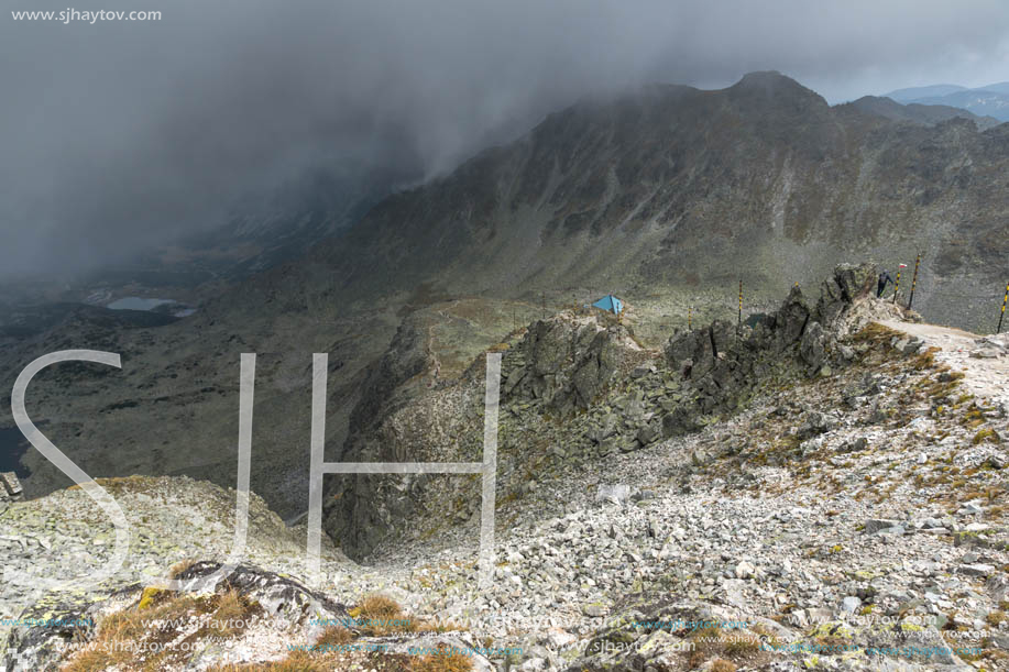 Amazing panoramic view from Musala peak, Rila mountain, Bulgaria