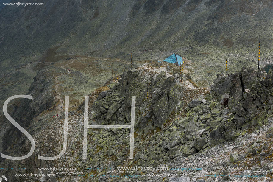 Amazing panoramic view from Musala peak, Rila mountain, Bulgaria