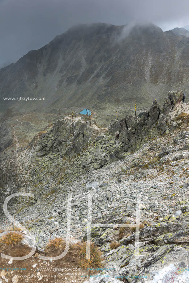 Amazing panoramic view from Musala peak, Rila mountain, Bulgaria