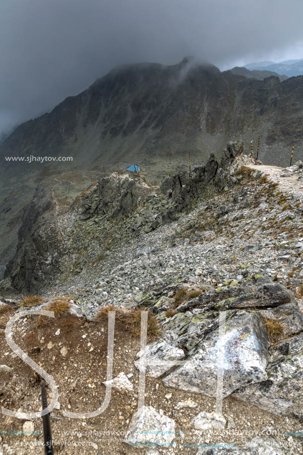 Amazing panoramic view from Musala peak, Rila mountain, Bulgaria