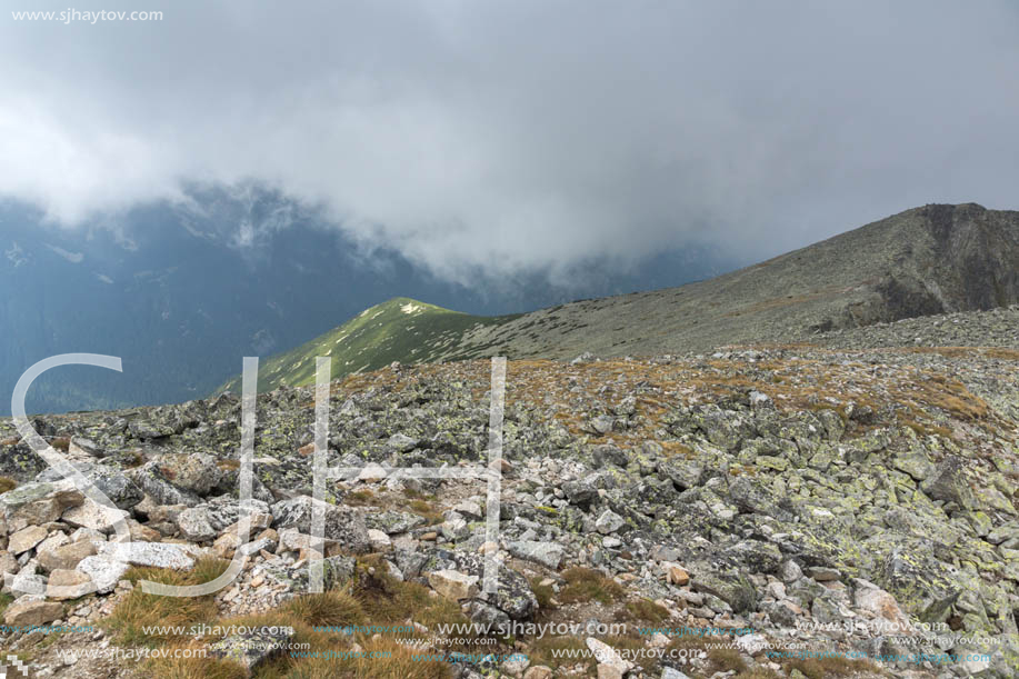 Amazing panoramic view from Musala peak, Rila mountain, Bulgaria