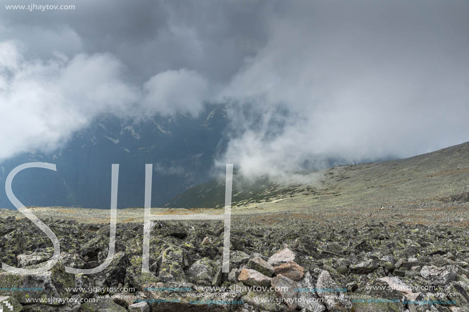 Amazing panoramic view from Musala peak, Rila mountain, Bulgaria