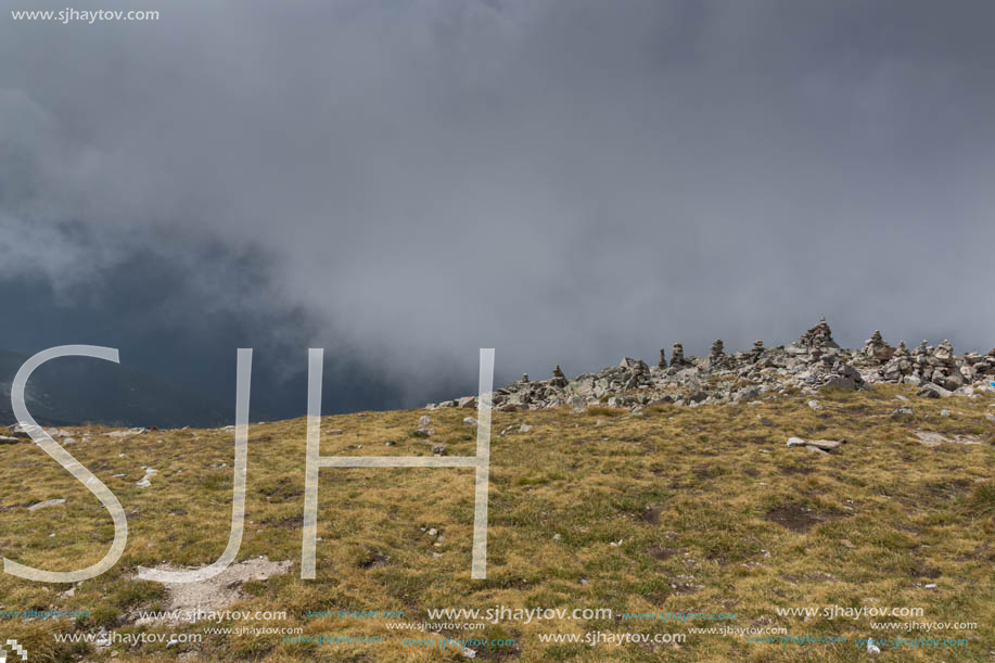 Amazing panoramic view from Musala peak, Rila mountain, Bulgaria