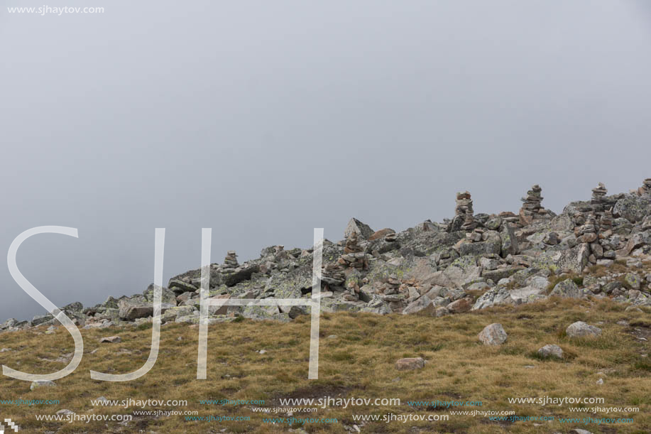 Amazing panoramic view from Musala peak, Rila mountain, Bulgaria