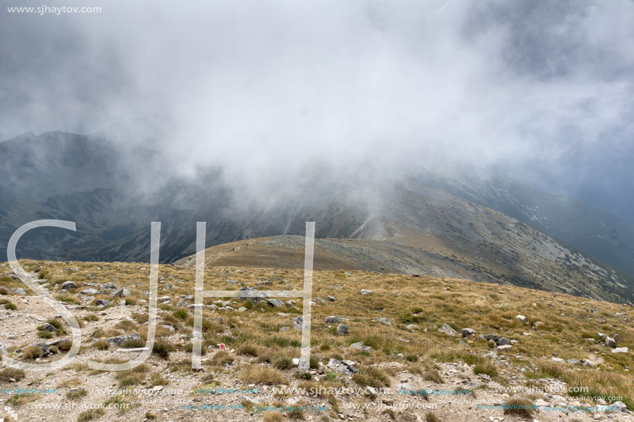 Amazing panoramic view from Musala peak, Rila mountain, Bulgaria