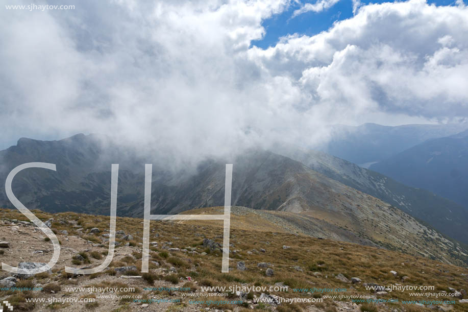 Amazing panoramic view from Musala peak, Rila mountain, Bulgaria