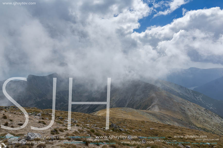 Amazing panoramic view from Musala peak, Rila mountain, Bulgaria