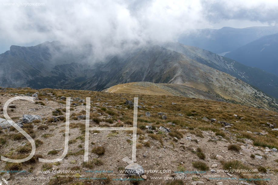 Amazing panoramic view from Musala peak, Rila mountain, Bulgaria