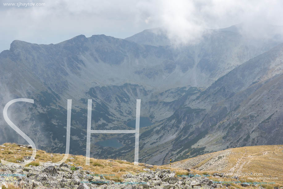 Amazing panoramic view from Musala peak, Rila mountain, Bulgaria