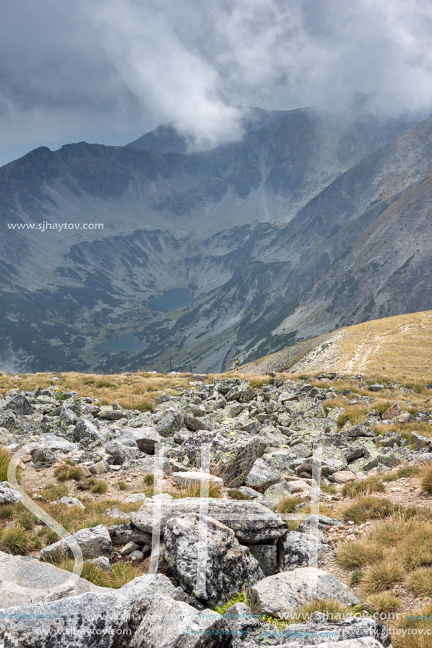 Amazing panoramic view from Musala peak, Rila mountain, Bulgaria