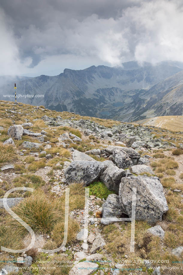 Amazing panoramic view from Musala peak, Rila mountain, Bulgaria