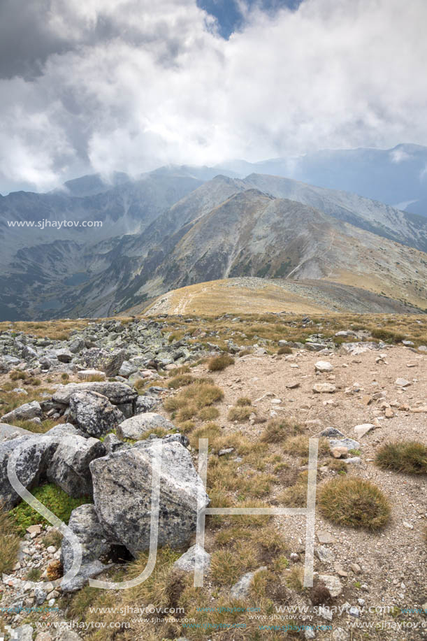 Amazing panoramic view from Musala peak, Rila mountain, Bulgaria