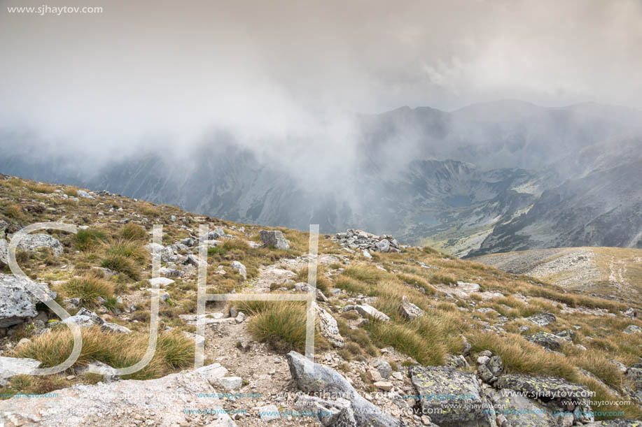 Amazing panoramic view from Musala peak, Rila mountain, Bulgaria