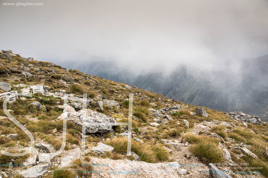 Amazing panoramic view from Musala peak, Rila mountain, Bulgaria